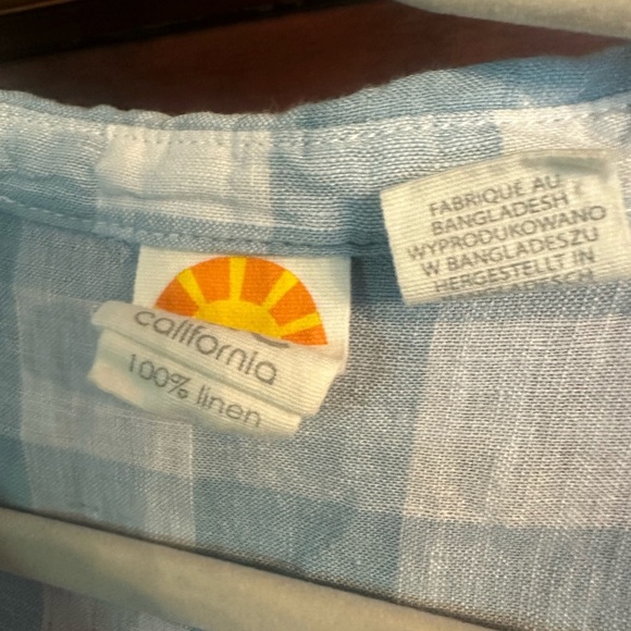 Blue and White Checkered Blouse - Picture 2 of 5